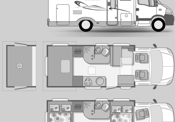 Bus Adria Izola S 687 SPG - drawings, dimensions, pictures of the car