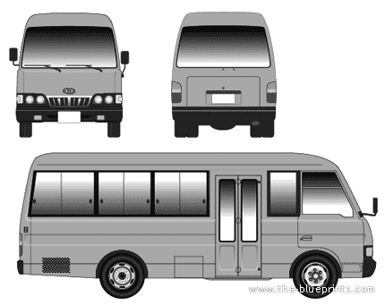 Автобус Asia Bus Combi - чертежи, габариты, рисунки автомобиля