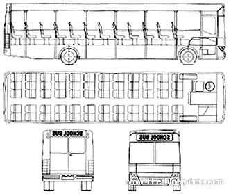 Автобус BMC 1100 FE School Bus (UK) (2006) - чертежи, габариты, рисунки автомобиля