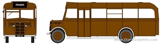 Bedford OWB bus - drawings, dimensions, pictures of the car