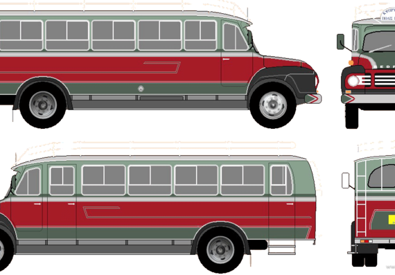 Автобус Bedford TJ Bus (1964) - чертежи, габариты, рисунки автомобиля