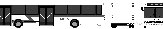 Автобус Benders Volvo B10BLE - чертежи, габариты, рисунки автомобиля