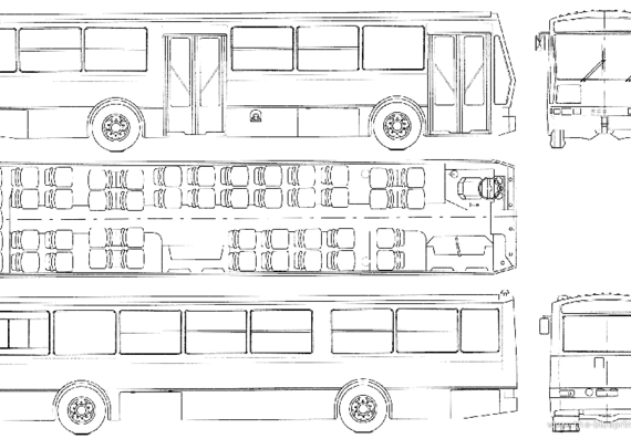 Автобус Breda Autobus Suburbano S.210 (1980) - чертежи, габариты, рисунки автомобиля