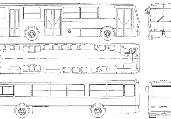 Автобус Breda Autobus Urbano U.210 - чертежи, габариты, рисунки автомобиля
