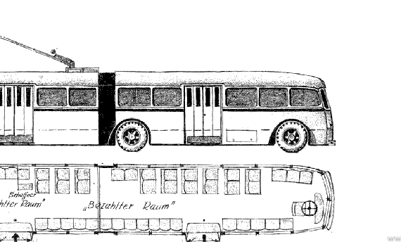 Автобус Breda Obus Hannover (1948) - чертежи, габариты, рисунки автомобиля