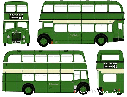 Автобус Bristol Lodekka LD - чертежи, габариты, рисунки автомобиля