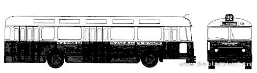 Автобус Bus Chausson APU (1954) - чертежи, габариты, рисунки автомобиля