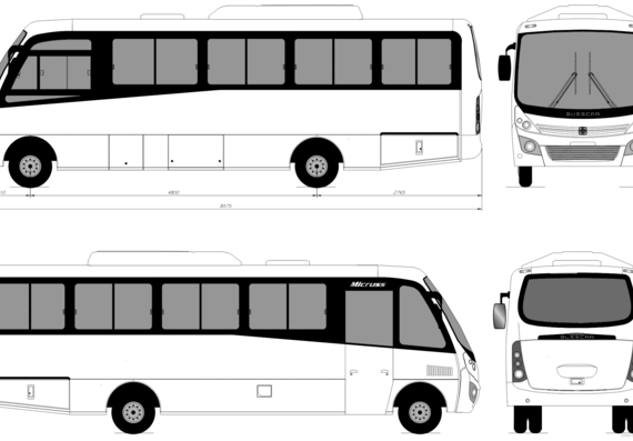Автобус Busscar Micruss - чертежи, габариты, рисунки автомобиля
