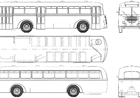 Автобус Bussing 6000T Stadtlinienbus Trambus (1954) - чертежи, габариты, рисунки автомобиля