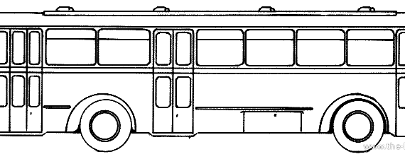 Автобус Bussing 6000T Trambus (1954) - чертежи, габариты, рисунки автомобиля