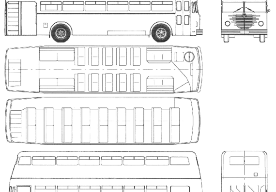 Автобус Bussing BU D 2U 51 BVG Berlin Double Decker (1951) - чертежи, габариты, рисунки автомобиля