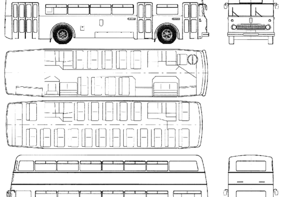 Автобус Bussing DF 63 BVG Berlin Double Decker (1963) - чертежи, габариты, рисунки автомобиля