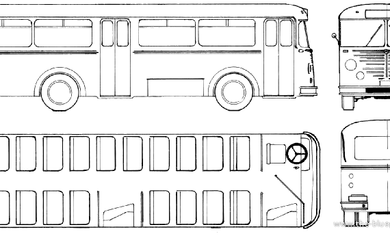 Автобус Bussing TU 7 Stadtlinienbus Trambus (1956) - чертежи, габариты, рисунки автомобиля