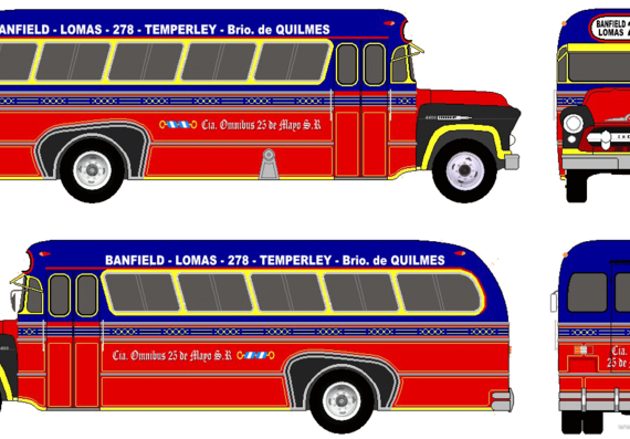 Автобус Chevrolet Bus (1957) - чертежи, габариты, рисунки автомобиля