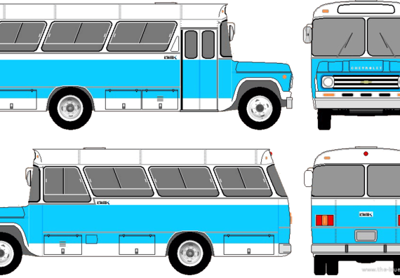 Автобус Chevrolet Bus (1976) - чертежи, габариты, рисунки автомобиля