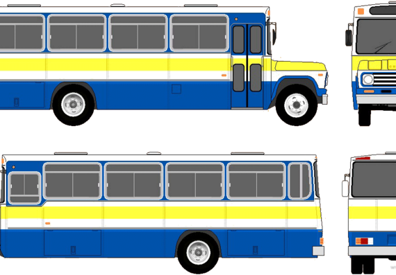 Автобус Chevrolet C60 Bus (1974) - чертежи, габариты, рисунки автомобиля