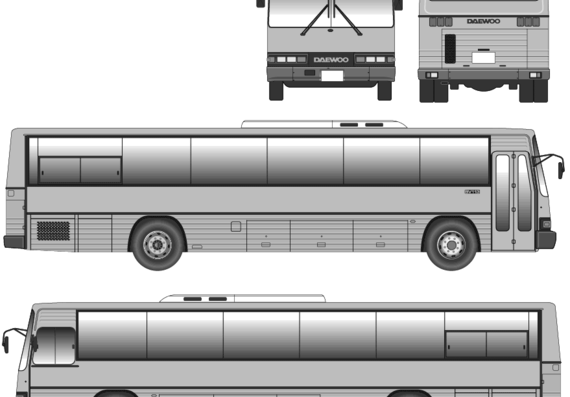 Автобус Daewoo bus BH113 - чертежи, габариты, рисунки автомобиля
