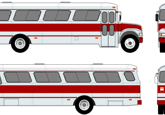 Автобус Dina Bus (1998) - чертежи, габариты, рисунки автомобиля