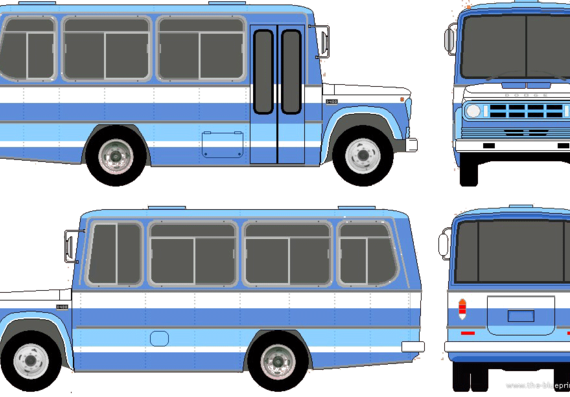 Автобус Dodge D400 Bus (1978) - чертежи, габариты, рисунки автомобиля