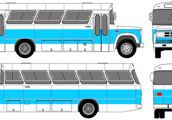 Автобус Dodge D500 Bus (1980) - чертежи, габариты, рисунки автомобиля