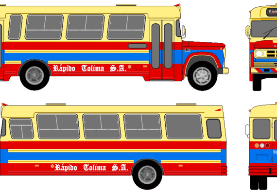 Автобус Dodge D700 Bus (1976) - чертежи, габариты, рисунки автомобиля