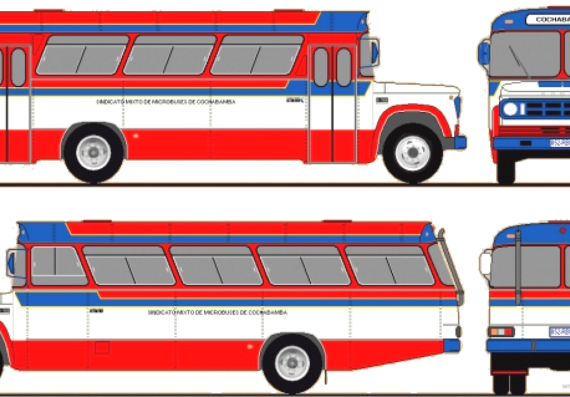 Автобус Dodge D700 Bus (1980) - чертежи, габариты, рисунки автомобиля