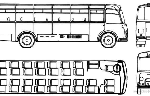Автобус FBW Alpenwagen IV-U (1960) - чертежи, габариты, рисунки автомобиля