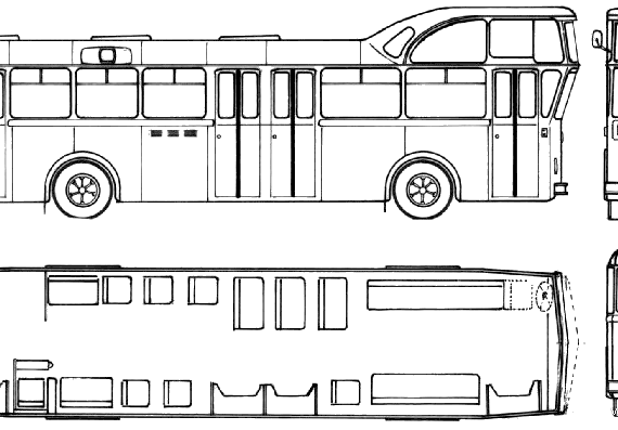 Автобус FBW Hochlenkbus Stadt-Linie (1959) - чертежи, габариты, рисунки автомобиля