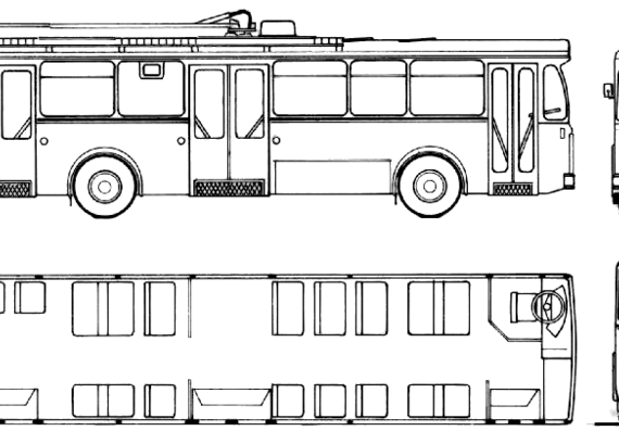 Автобус FBW Trolleybus (1975) - чертежи, габариты, рисунки автомобиля