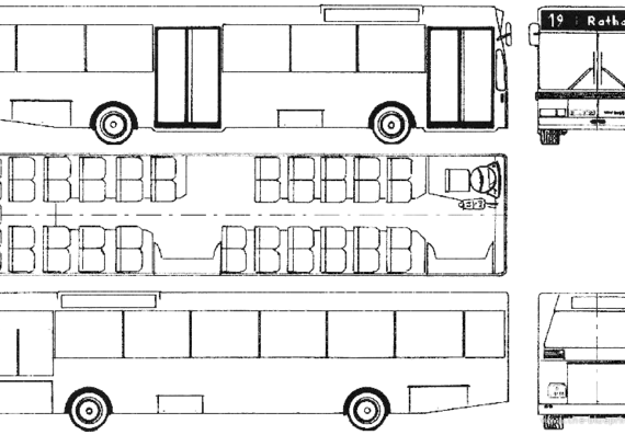 Автобус Falkenried VOV Linienbus (1976) - чертежи, габариты, рисунки автомобиля