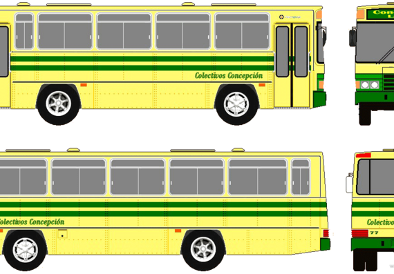 Автобус Fiat 130 OD Bus (1980) - чертежи, габариты, рисунки автомобиля