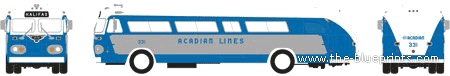 Автобус Flxible Visicoach Bus - чертежи, габариты, рисунки автомобиля