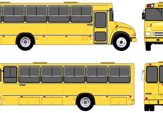 Автобус Ford B-12000 Bus (1996) - чертежи, габариты, рисунки автомобиля