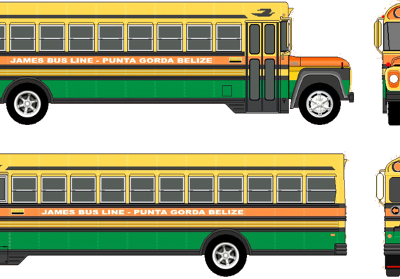 Автобус Ford B-7000 Bus (1978) - чертежи, габариты, рисунки автомобиля