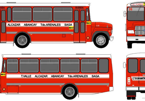 Автобус Ford E-700 Bus (1988) - чертежи, габариты, рисунки автомобиля