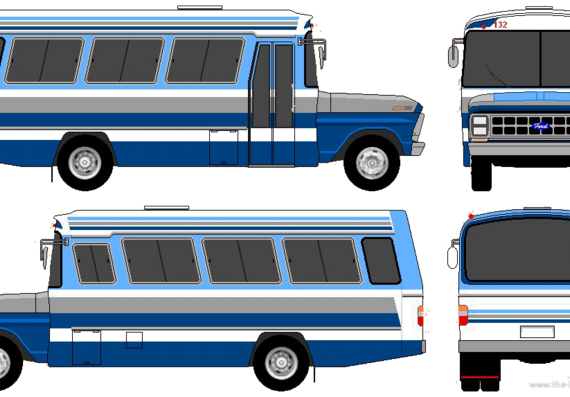 Автобус Ford F-350 Bus (1982) - чертежи, габариты, рисунки автомобиля