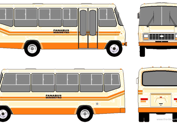 Автобус Ford F-350 Bus (1988) - чертежи, габариты, рисунки автомобиля