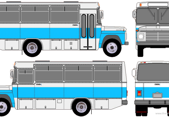 Автобус Ford F-600 Bus (1981) - чертежи, габариты, рисунки автомобиля