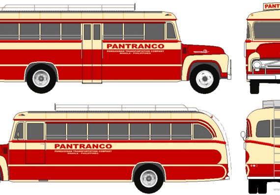 Автобус Ford F-700 Bus (1956) - чертежи, габариты, рисунки автомобиля