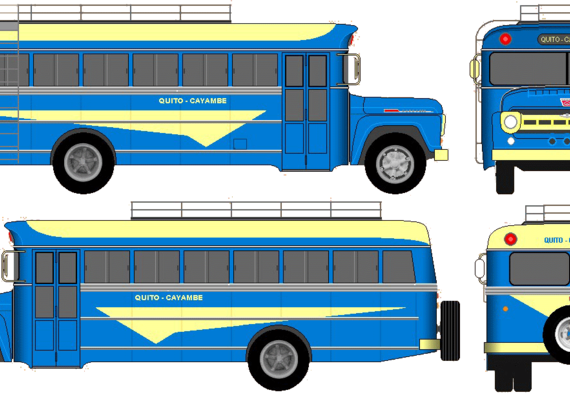 Автобус Ford F-850 Bus (1957) - чертежи, габариты, рисунки автомобиля