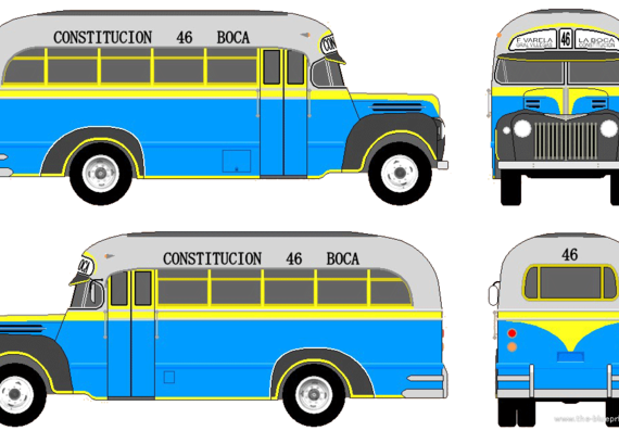 Автобус Ford V8 Bus (1946) - чертежи, габариты, рисунки автомобиля