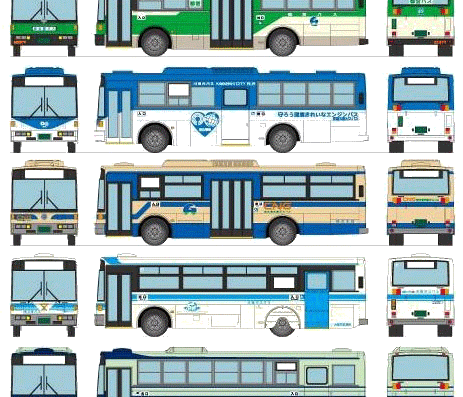 Автобус Fuji Heavy Industries 7E - чертежи, габариты, рисунки автомобиля