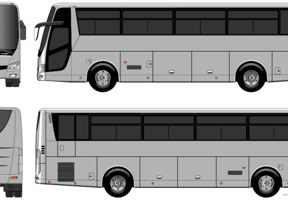 Автобус Fuso Aeroqueen - чертежи, габариты, рисунки автомобиля