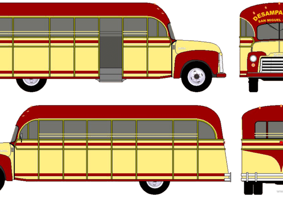 Автобус GMC Bus (1952) - чертежи, габариты, рисунки автомобиля