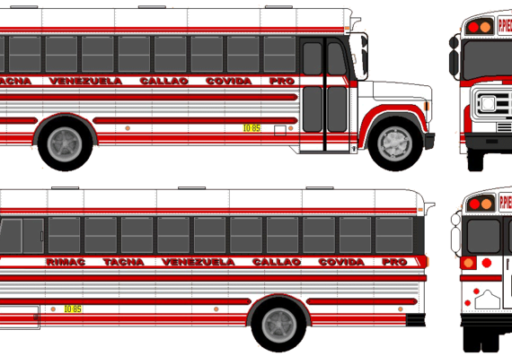 Автобус GMC Bus (1992) - чертежи, габариты, рисунки автомобиля