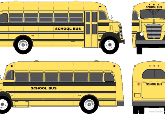 Автобус GMC COE School Bus (1941) - чертежи, габариты, рисунки автомобиля