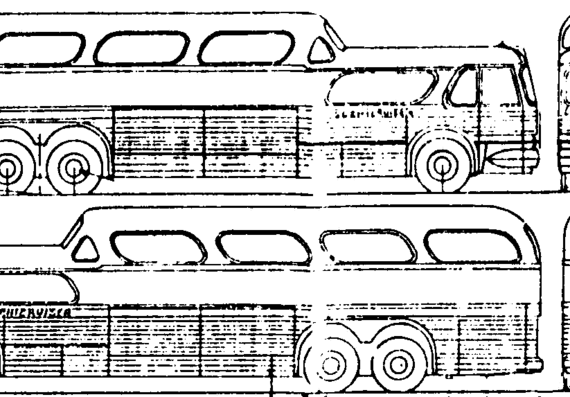 Автобус GMC Scenicruiser Bus - чертежи, габариты, рисунки автомобиля