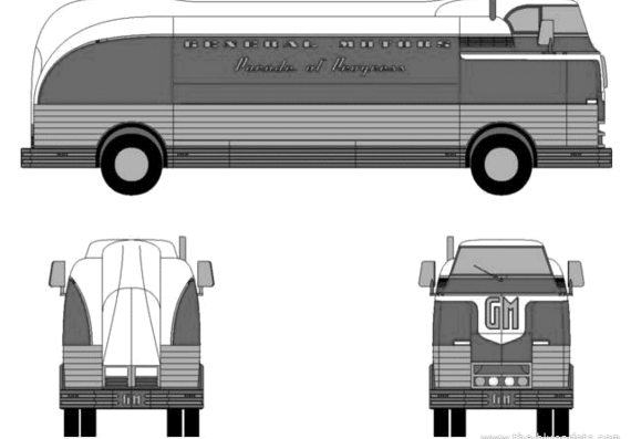 Bus GM Futurliner 1940-46 - drawings, dimensions, pictures of the car