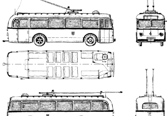 Автобус Henschel Obus (1940) - чертежи, габариты, рисунки автомобиля