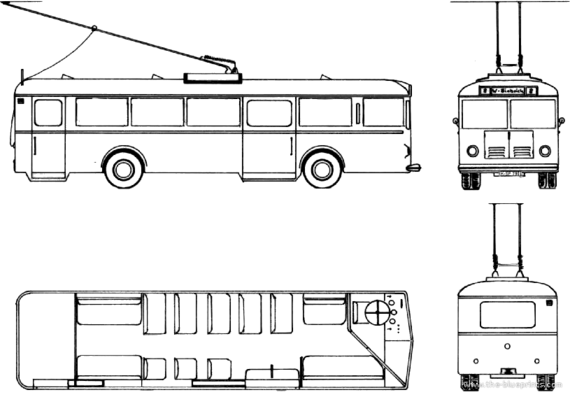 Henschel Obus bus (1948) - drawings, dimensions, pictures of the car